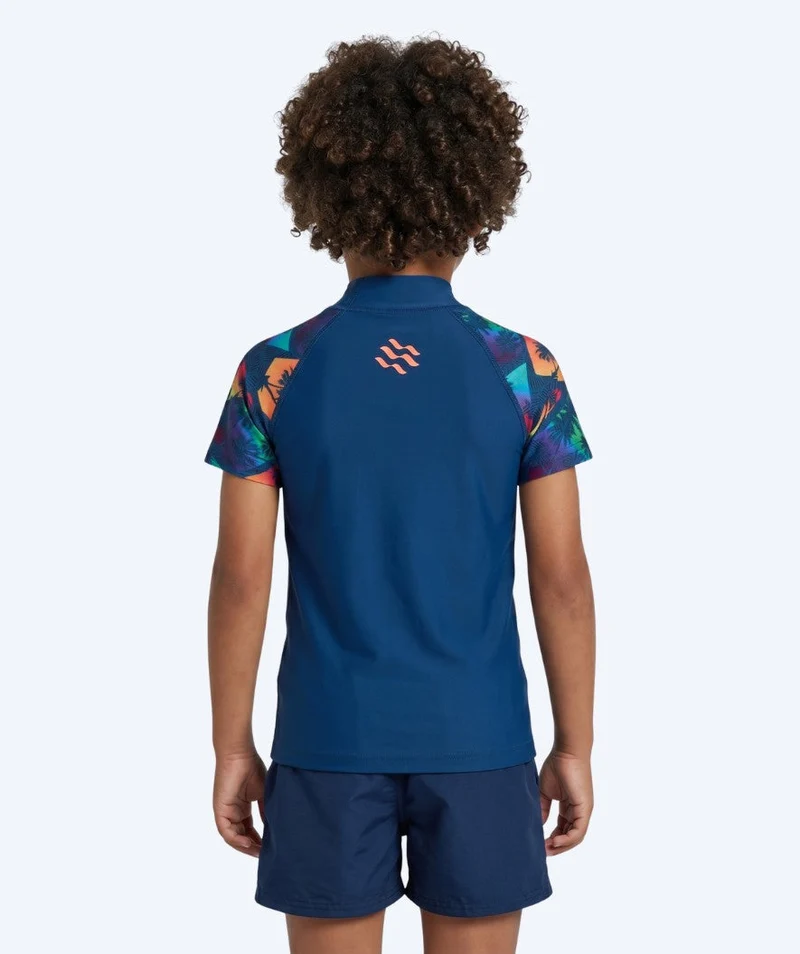 Watery UV Shirt für Kinder - Katsu Kurzarm Rashguard - Mehrfarbig/Dunkelblau