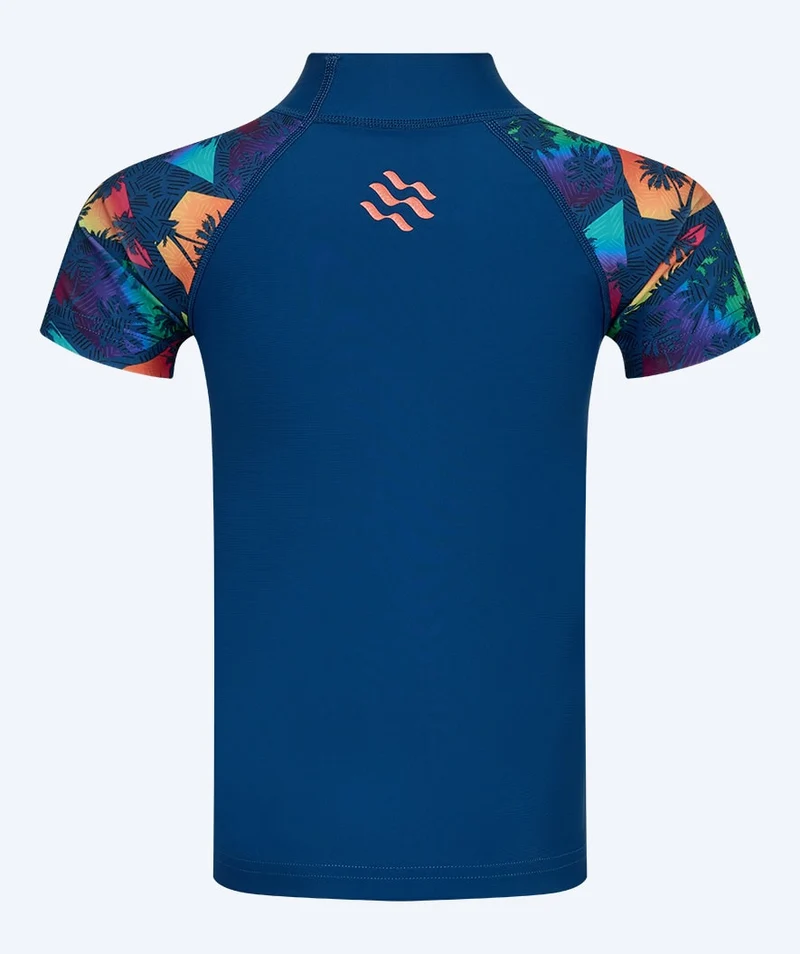 Watery UV Shirt für Kinder - Katsu Kurzarm Rashguard - Mehrfarbig/Dunkelblau