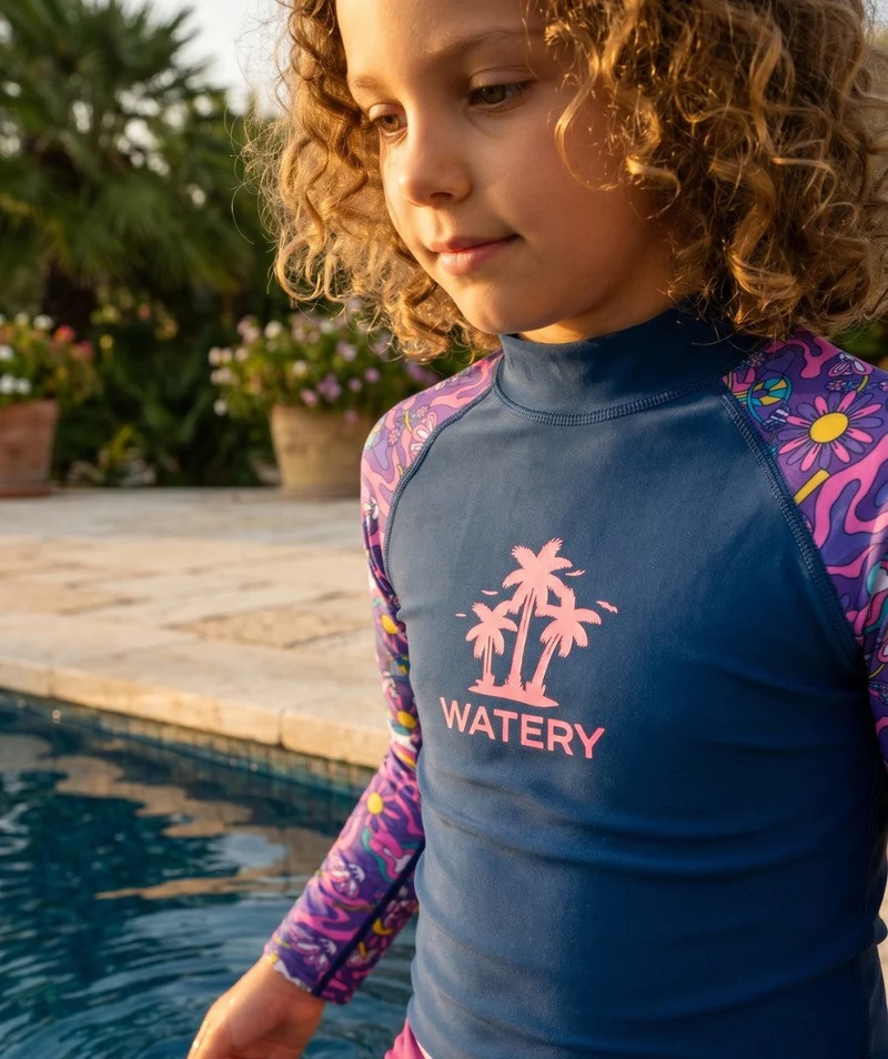 Watery UV Shirt für Kinder - Osiris Langarm Rashguard - Mehrfarbig/Dunkelblau