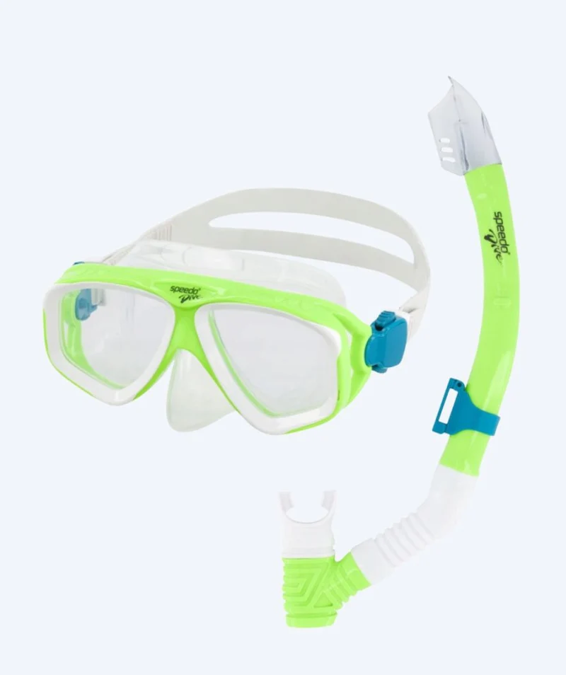 Speedo Combo Schnorchelset für Junioren (6-16) - Adventure - Grün/Klar