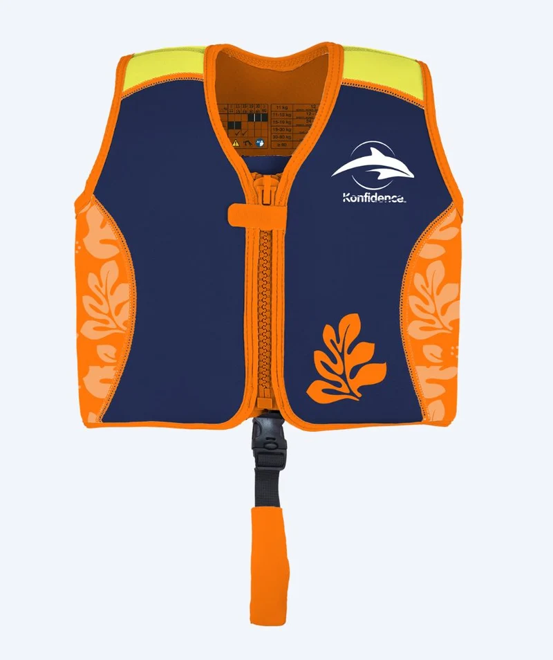 Konfidence Schwimmweste für Kinder (2-12) - Original - Dunkelblau/Orange
