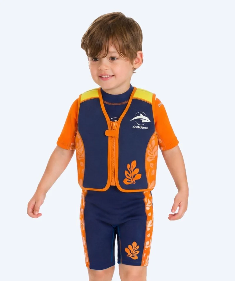 Konfidence Schwimmweste für Kinder (2-12) - Original - Dunkelblau/Orange