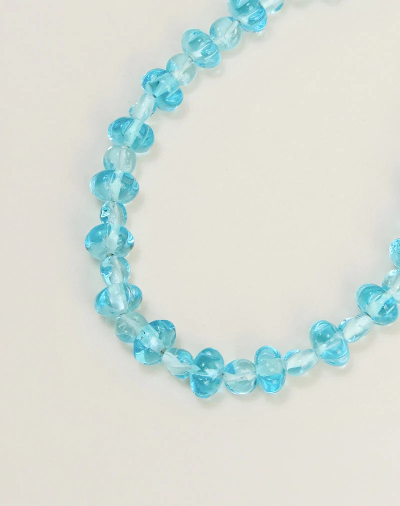 Halskette „Aqua Blue“ mit facettierten Elementen