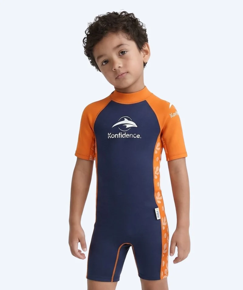 Konfidence Neoprenanzug für Kinder - Warma - Orange/Dunkelblau