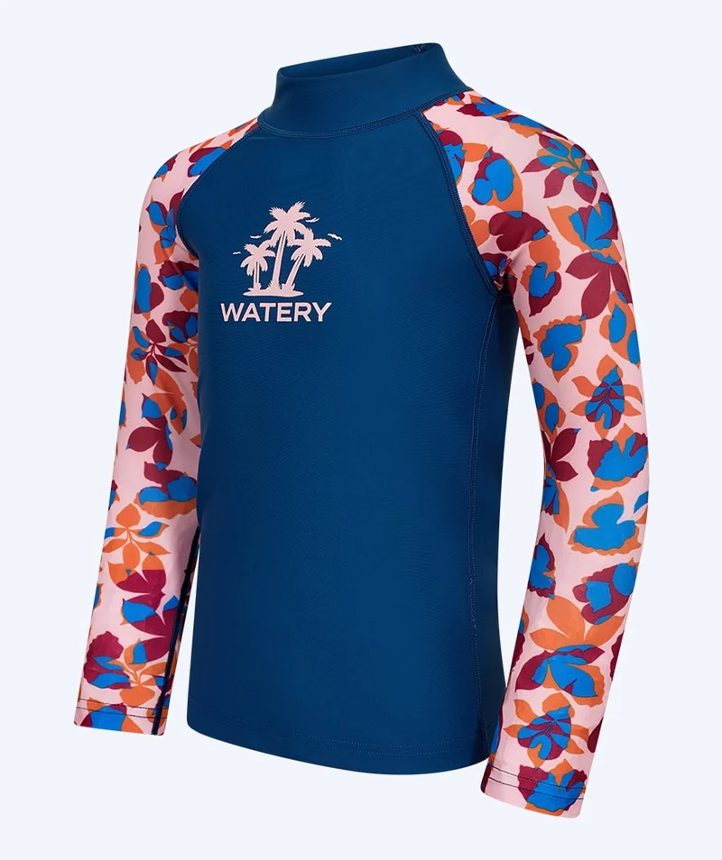 Watery UV Shirt für Kinder - Osiris Langarm Rashguard - Hellrosa/Dunkelblau
