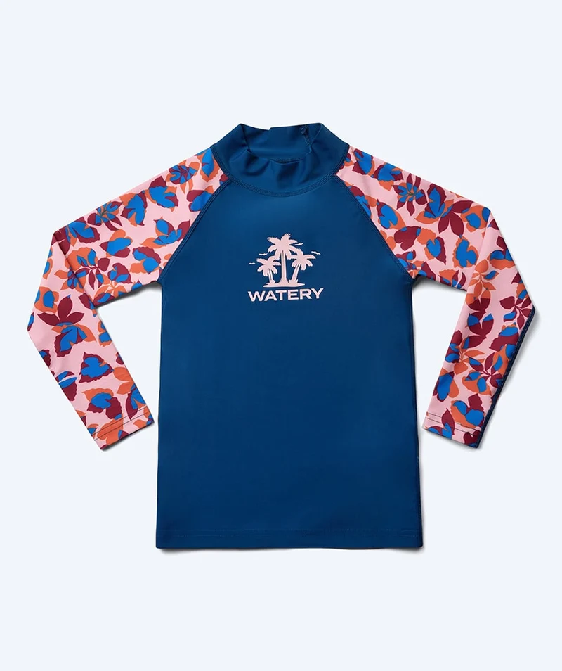 Watery UV Shirt für Kinder - Osiris Langarm Rashguard - Hellrosa/Dunkelblau