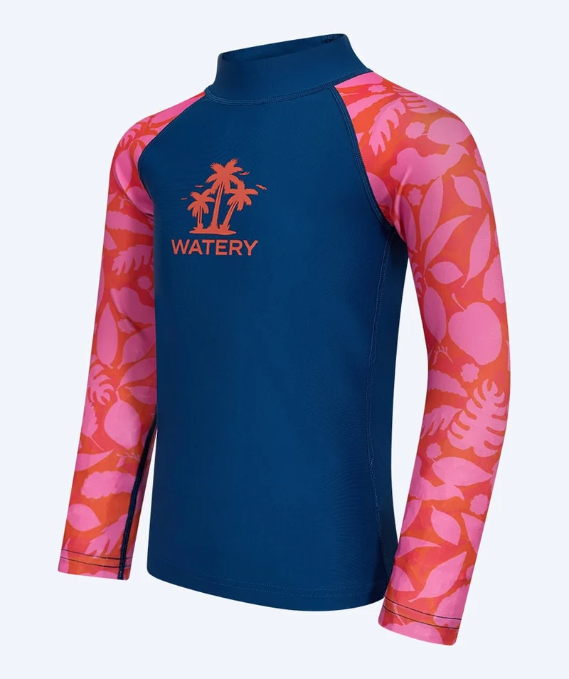 Watery UV Shirt für Kinder - Osiris Langarm Rashguard - Rosa/Dunkelblau