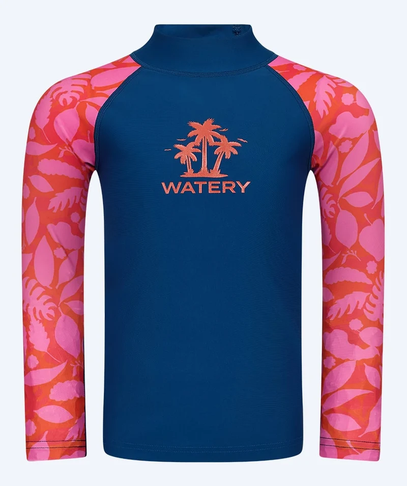 Watery UV Shirt für Kinder - Osiris Langarm Rashguard - Rosa/Dunkelblau