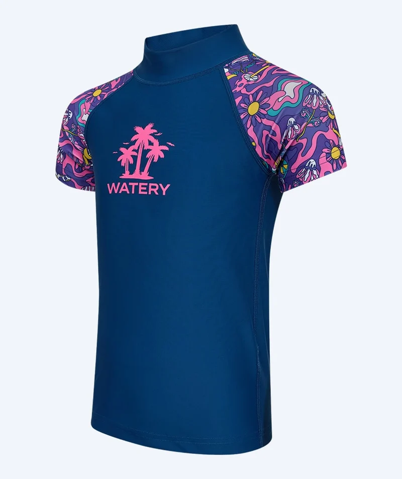 Watery UV Shirt für Kinder - Osiris Kurzarm Rashguard - Mehrfarbig/Dunkelblau