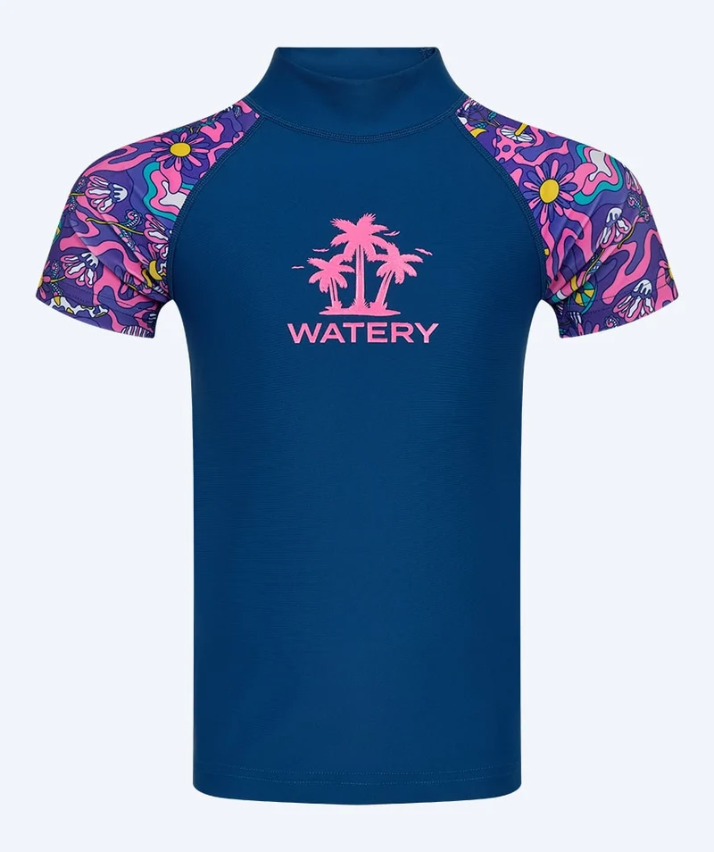 Watery UV Shirt für Kinder - Osiris Kurzarm Rashguard - Mehrfarbig/Dunkelblau