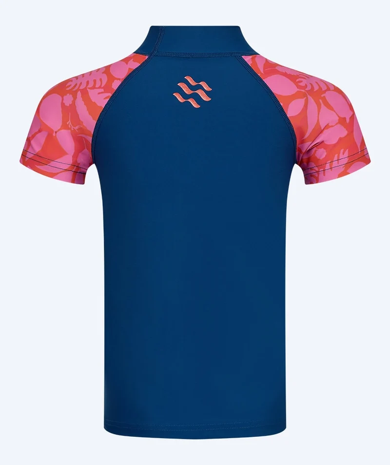 Watery UV Shirt für Kinder - Osiris Kurzarm Rashguard - Rosa/Dunkelblau