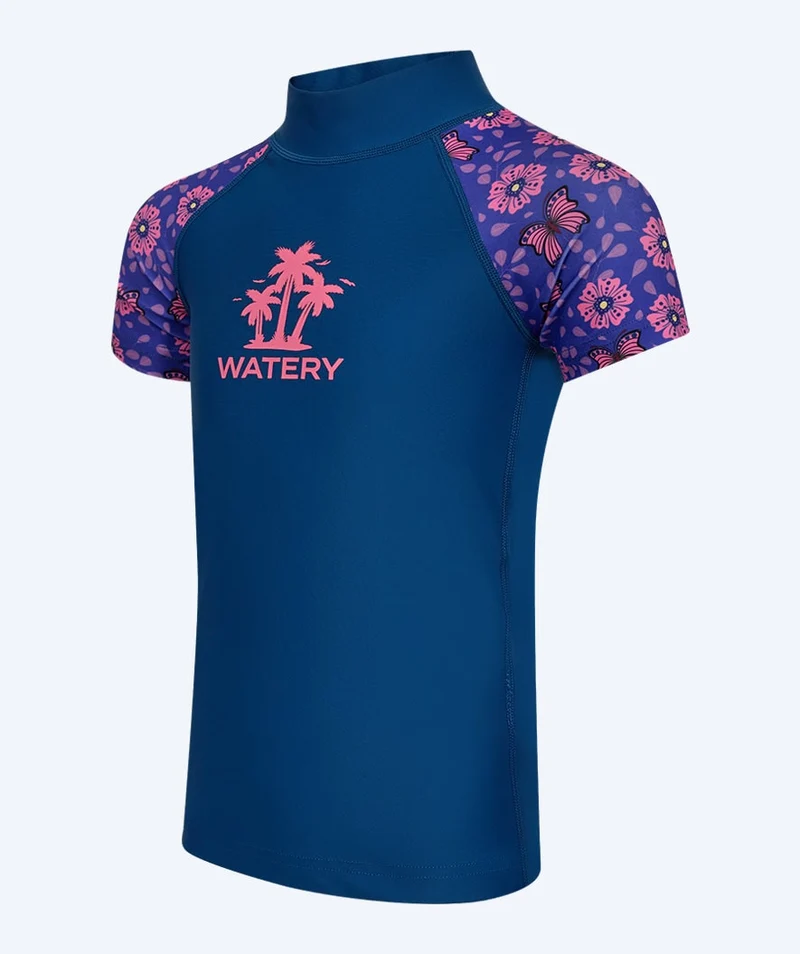 Watery UV Shirt für Kinder - Osiris Kurzarm Rashguard - Lila/Dunkelblau