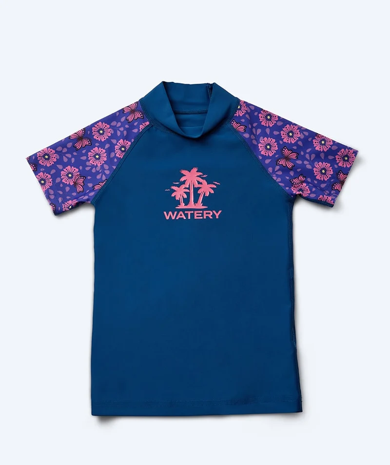 Watery UV Shirt für Kinder - Osiris Kurzarm Rashguard - Lila/Dunkelblau