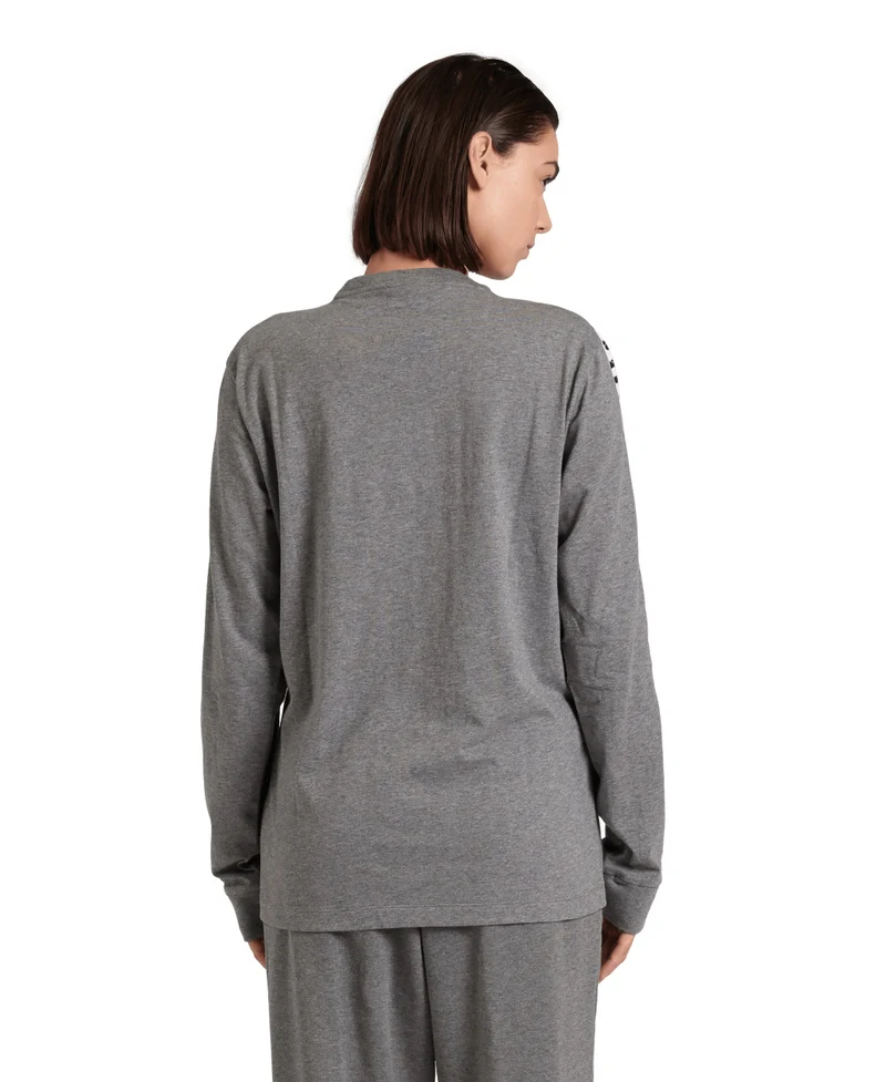 Arena Unisex Icons Long Sleeve Shirt Dark Grey-Melange-White