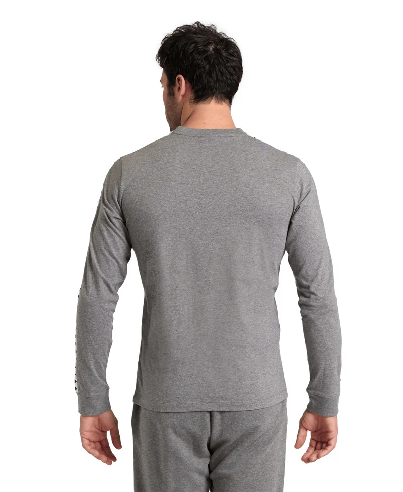 Arena Unisex Icons Long Sleeve Shirt Dark Grey-Melange-White