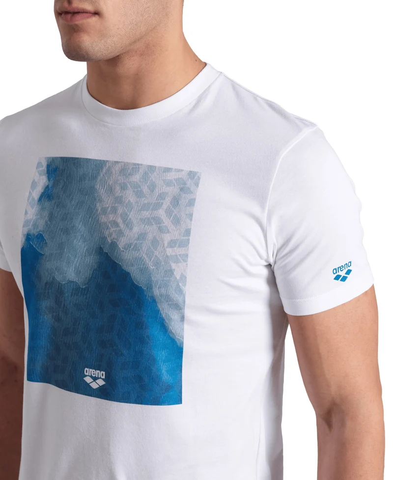 Arena Herren / Unisex T-Shirt Solid Cotton White-Water Monogram