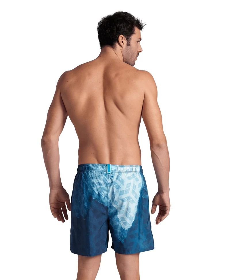 Arena Herren Beach Boxer Badeshort Water Prints White-Water-Monogram