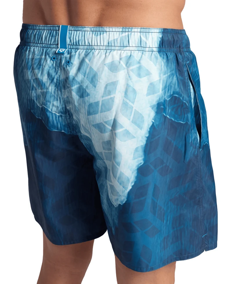 Arena Herren Beach Boxer Badeshort Water Prints White-Water-Monogram