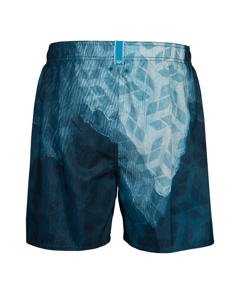 Arena Herren Beach Boxer Badeshort Water Prints White-Water-Monogram