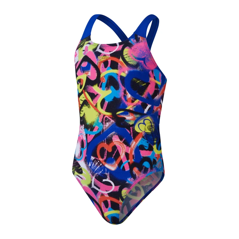 Speedo Mädchen Schwimmanzug Placement Allover Powerback