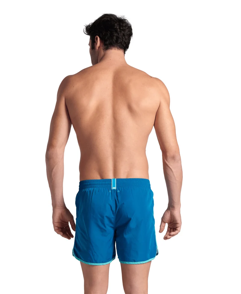 Arena Herren Team Stripe Beach Short Blu Cosmo-Water-White