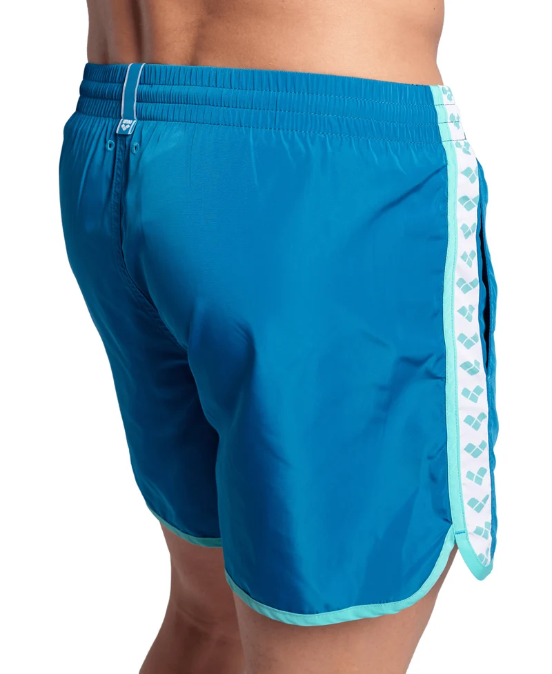 Arena Herren Team Stripe Beach Short Blu Cosmo-Water-White