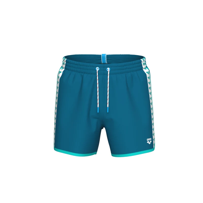 Arena Herren Team Stripe Beach Short Blu Cosmo-Water-White