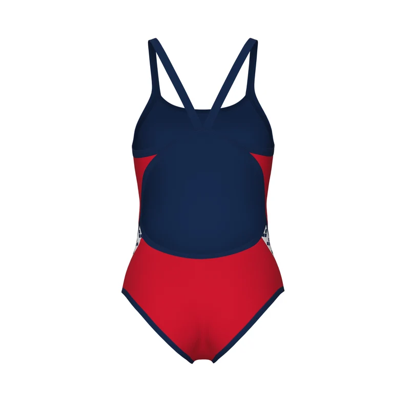 Arena Damen Sport Badeanzug Super Fly Back Solid Icons Red-Navy