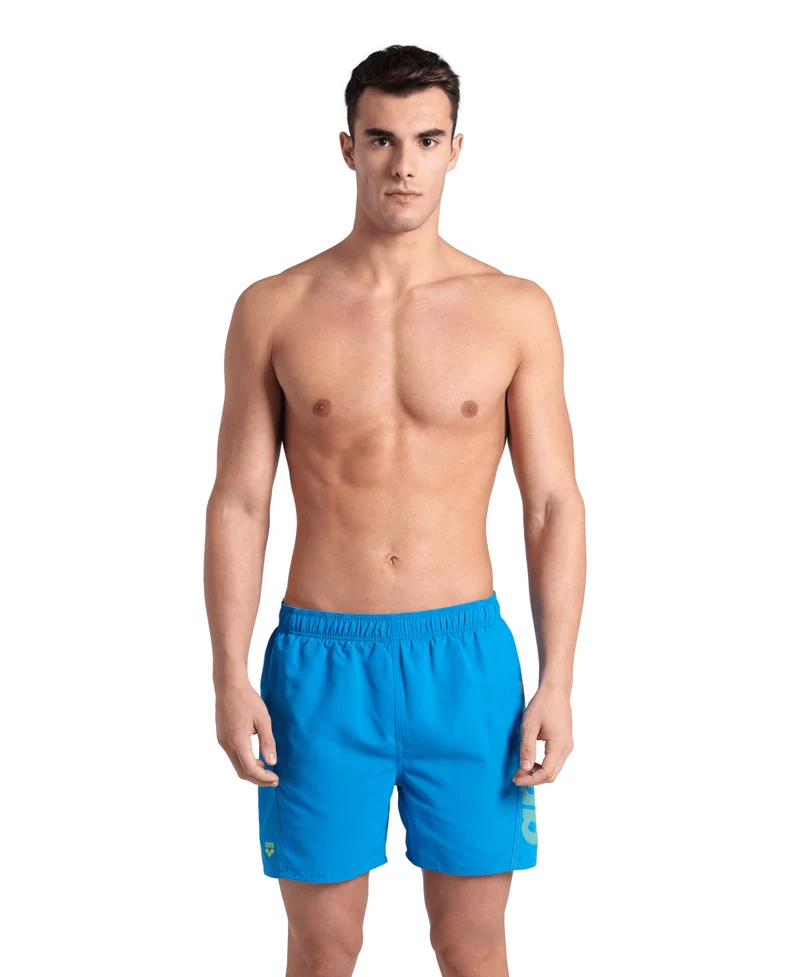 Arena Herren Fundamentals Logo R Boxer Beach Shorts Blue Lake-Soft green