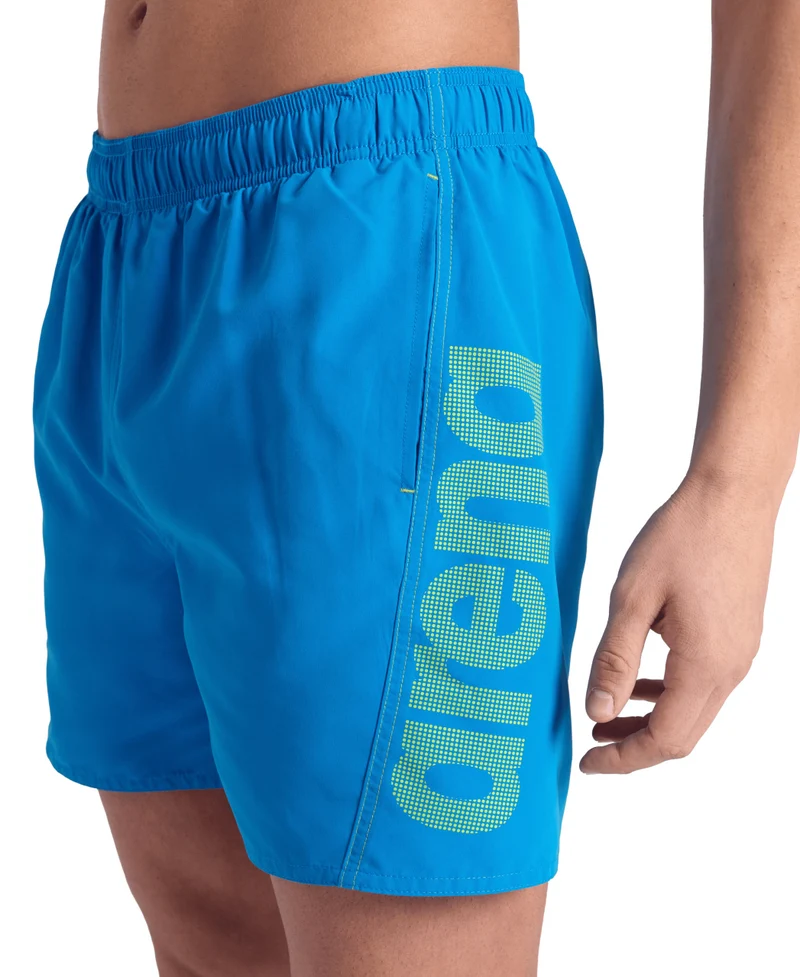 Arena Herren Fundamentals Logo R Boxer Beach Shorts Blue Lake-Soft green