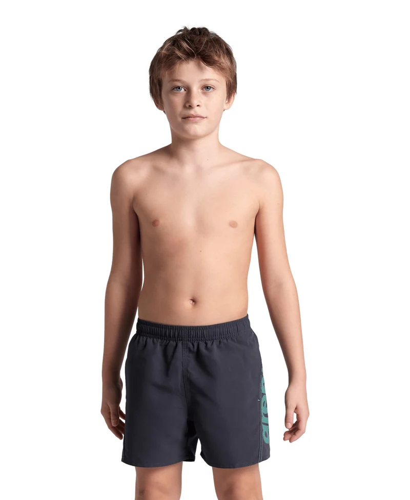 Arena Boys Fundamentals Logo R Boxer Beach Short Asphalt-Water