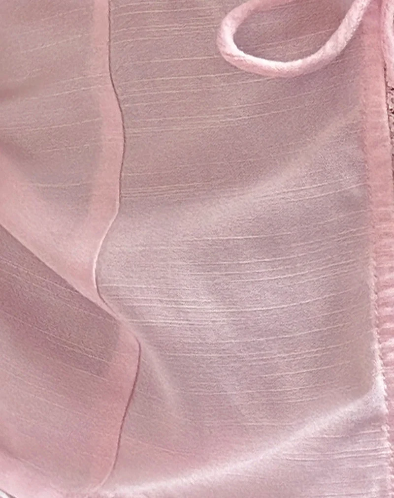 Esau Tie Front Top in Hellrosa Private Slub