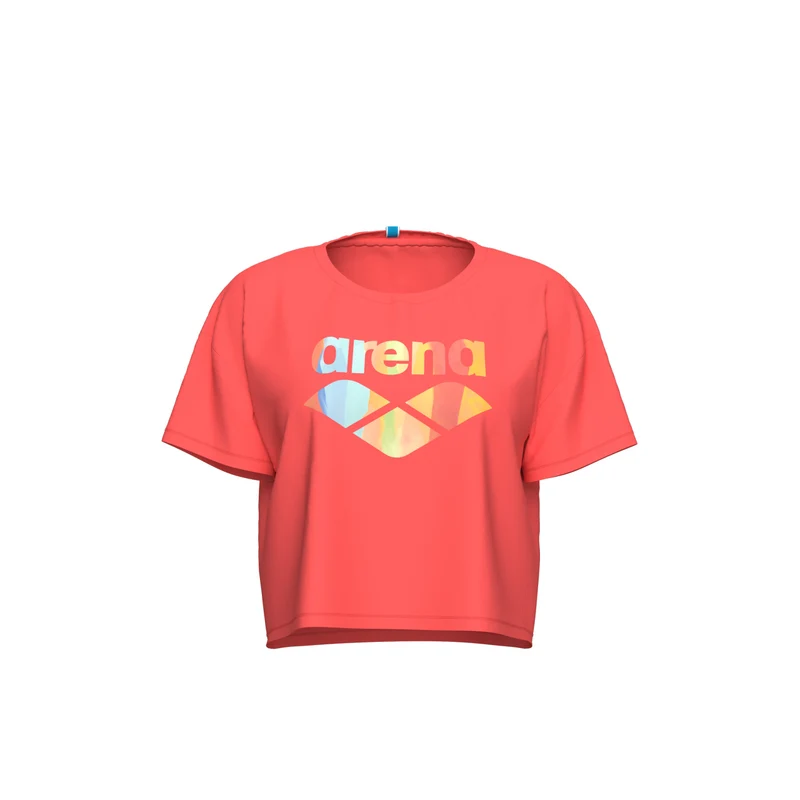Arena Damen Printed Crop T-Shirt Calypso Coral