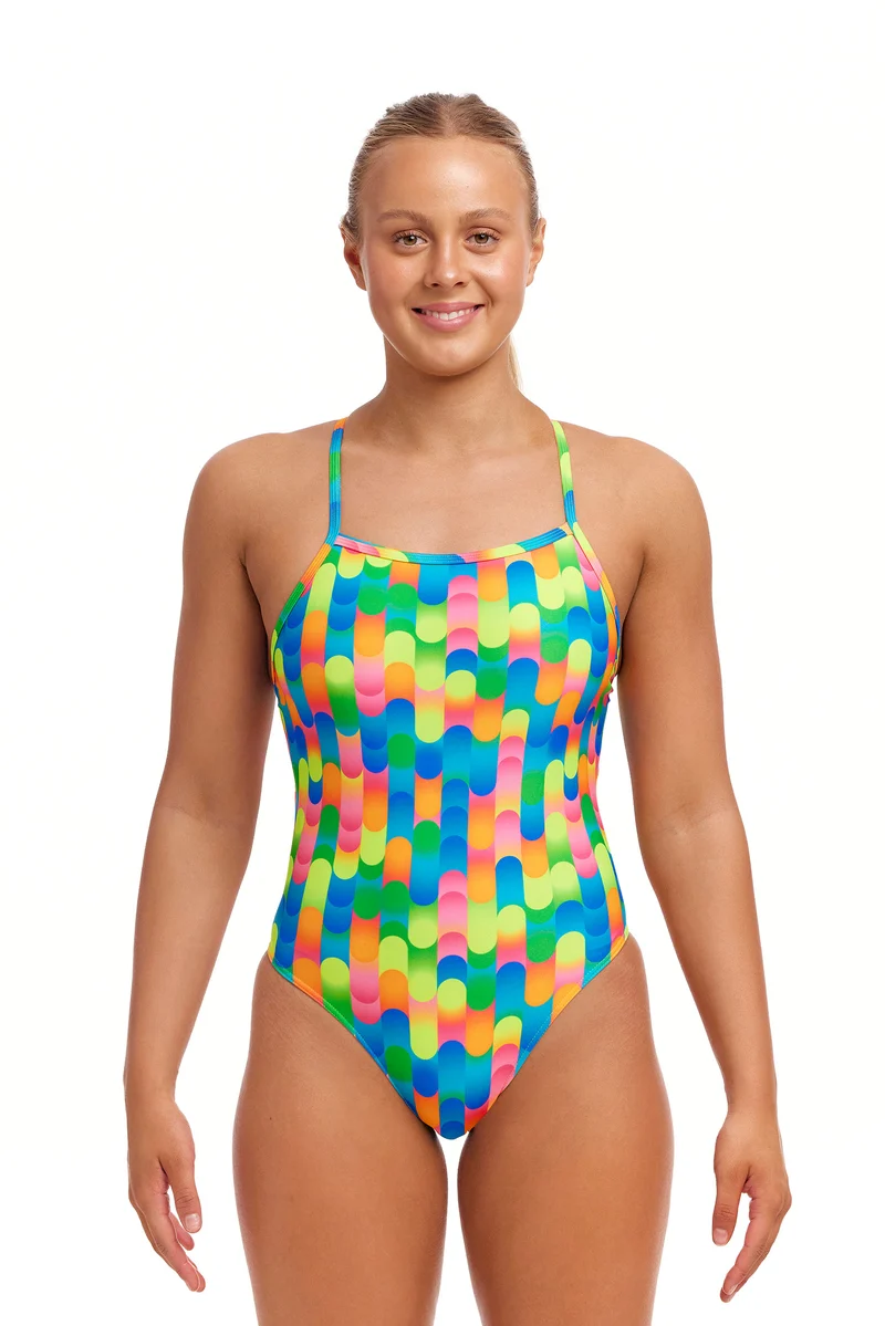 Funkita Damen Schwimmanzug Tie Me Tight Blocked Dotty