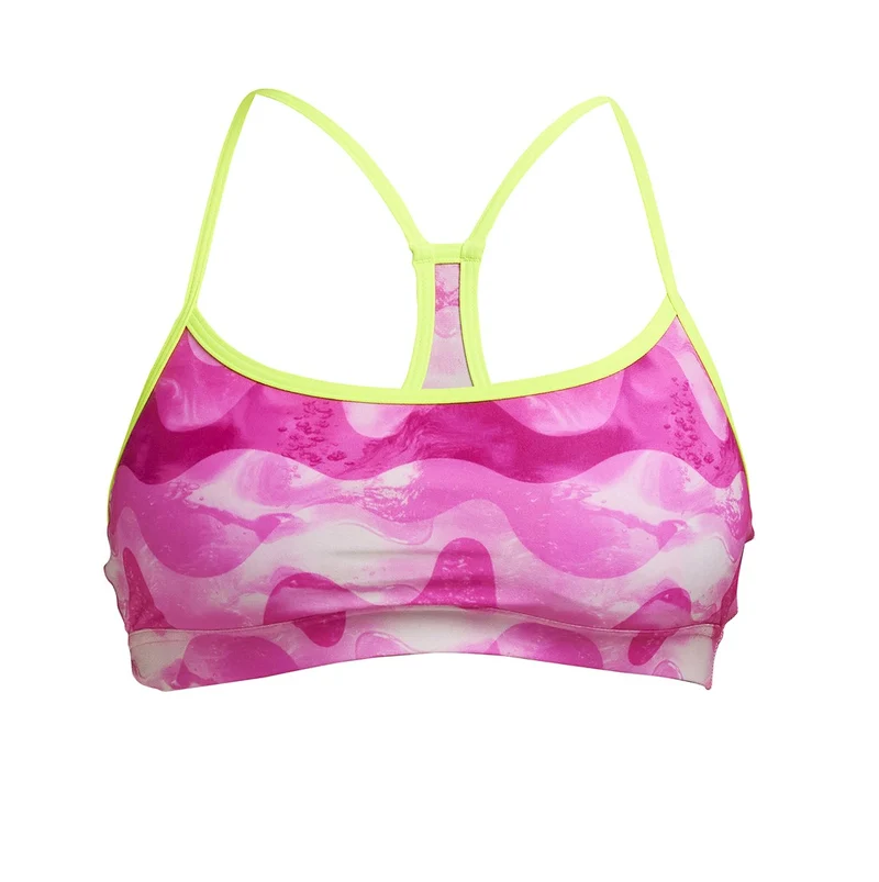 Funkita Damen Bikini Oberteil Crop Top Pink Caps