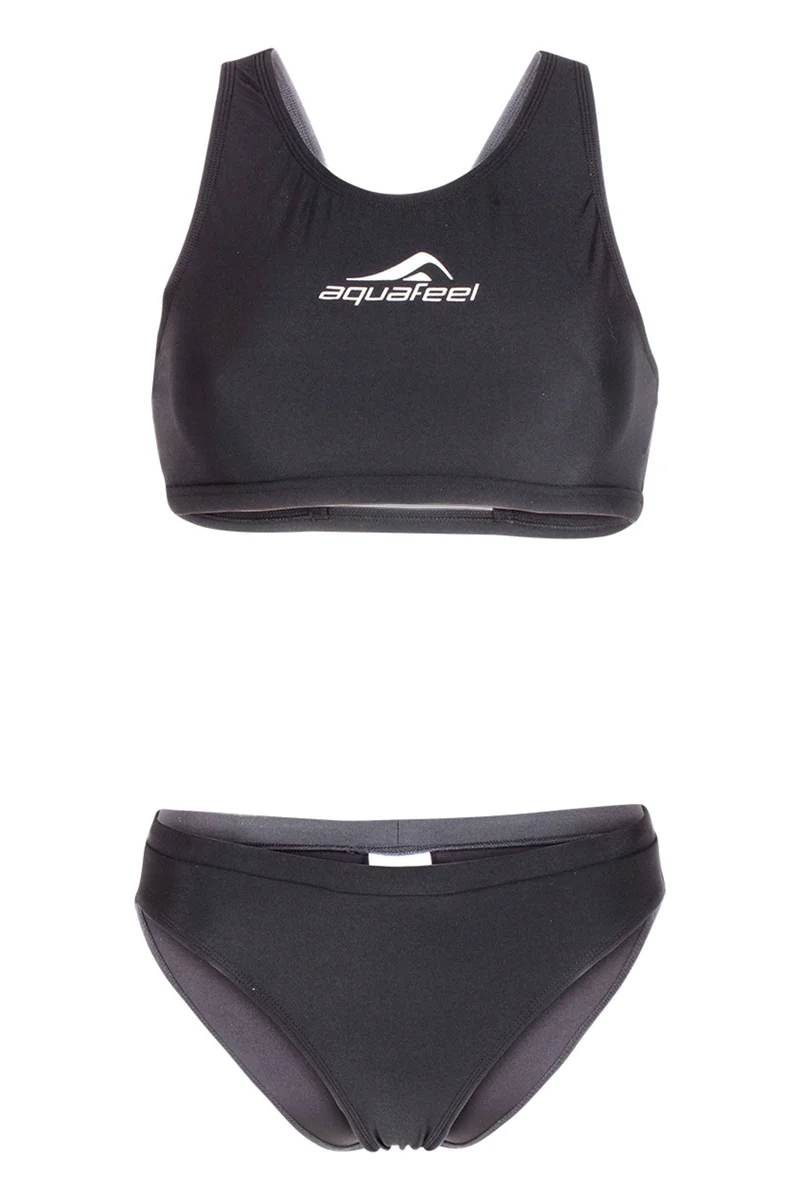 Aquafeel Damen Sport-Bikini Racerback Solid Black