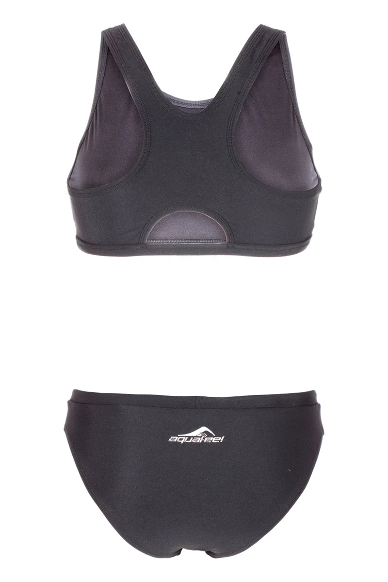 Aquafeel Damen Sport-Bikini Racerback Solid Black
