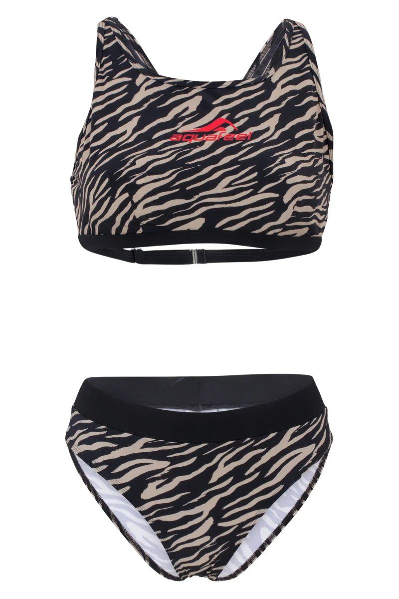 Aquafeel Damen Sport-Bikini Black Zebra