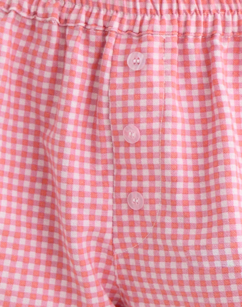 Boxershorts „East“ in Mini-Gingham, Pfirsich