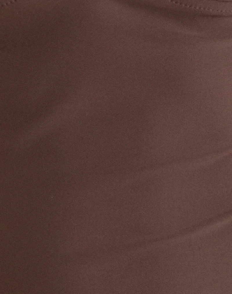 Thorin Tankini in Braun mit aquafarbenem Saum
