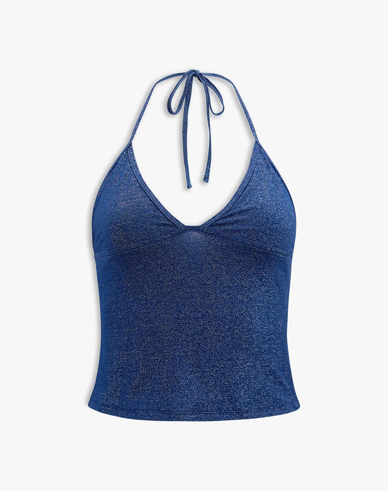 Tarikh Schwimm-Tanktop in Shimmer Navy