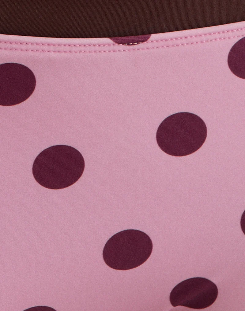 Amy-Badeshorts in Rosa mit unregelmäßigen Punkten