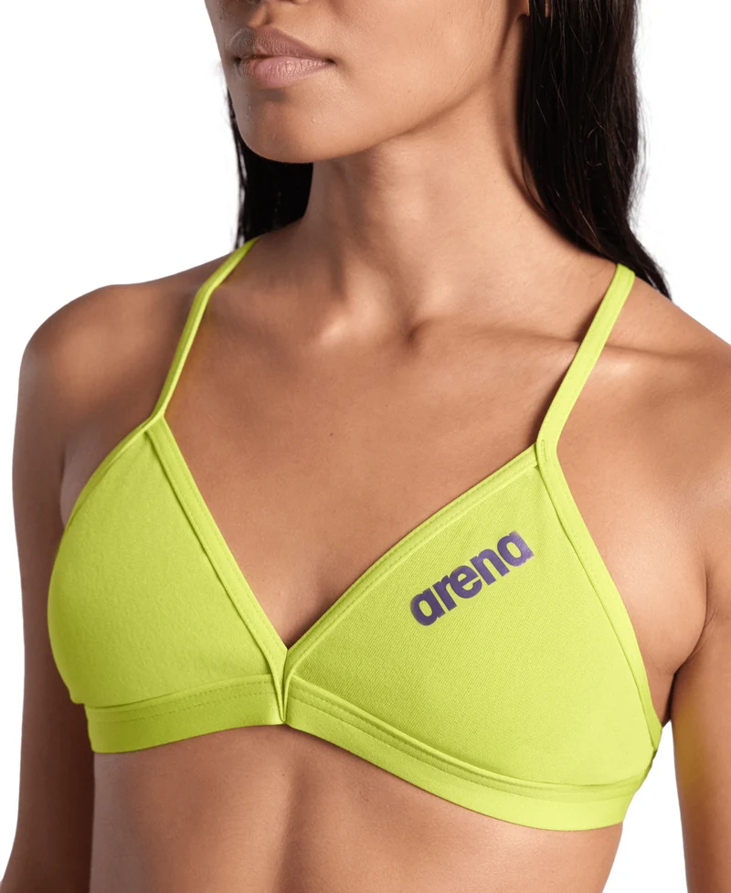 Arena Damen Bikinitop Tie Back Solid Soft Green