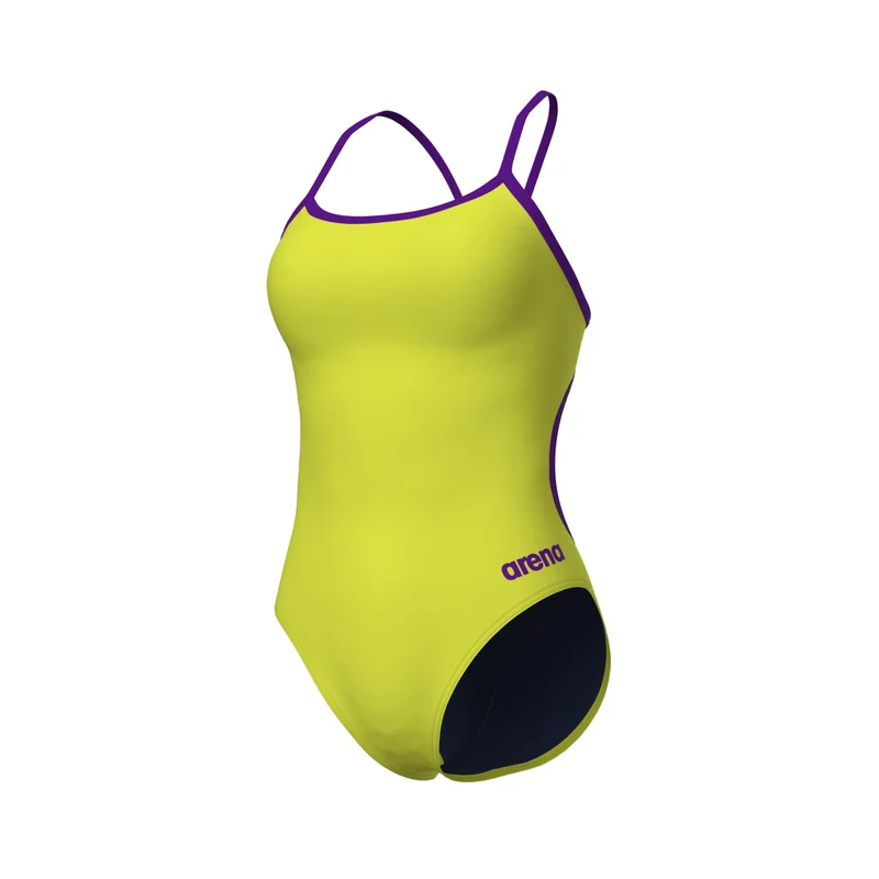 Arena Damen Sport Badeanzug Lace Back Solid soft-green/plum
