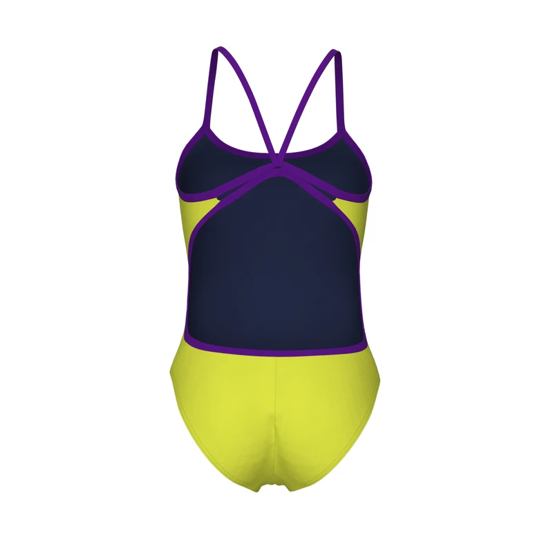 Arena Damen Sport Badeanzug Lace Back Solid soft-green/plum