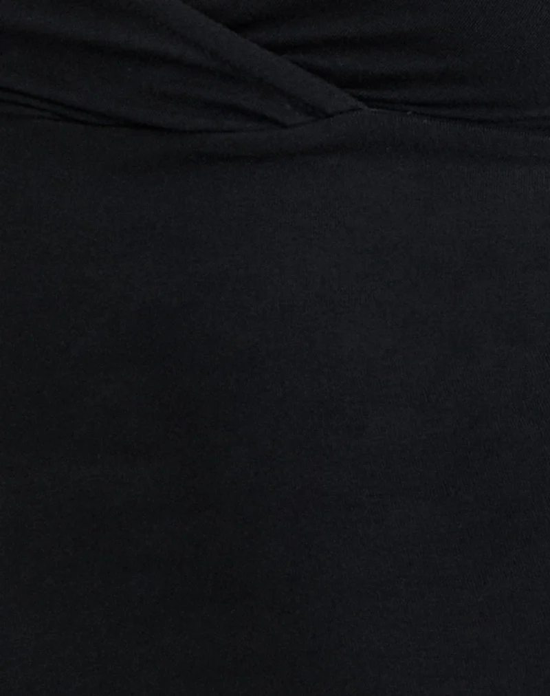 Trudis Wickeloberteil mit kurzen Ärmeln aus Jersey, schwarz