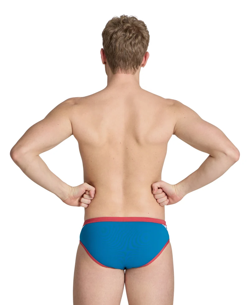 Arena Icons Herren Brief Badehose Solid Blue Cosmo-Astro Red