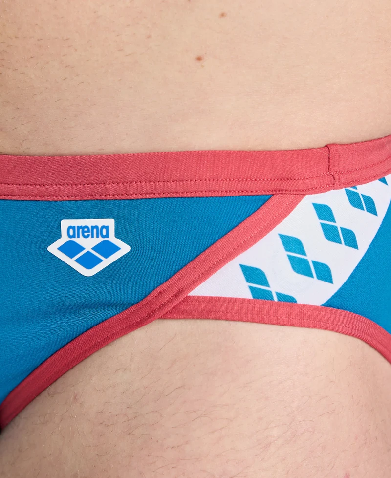 Arena Icons Herren Brief Badehose Solid Blue Cosmo-Astro Red