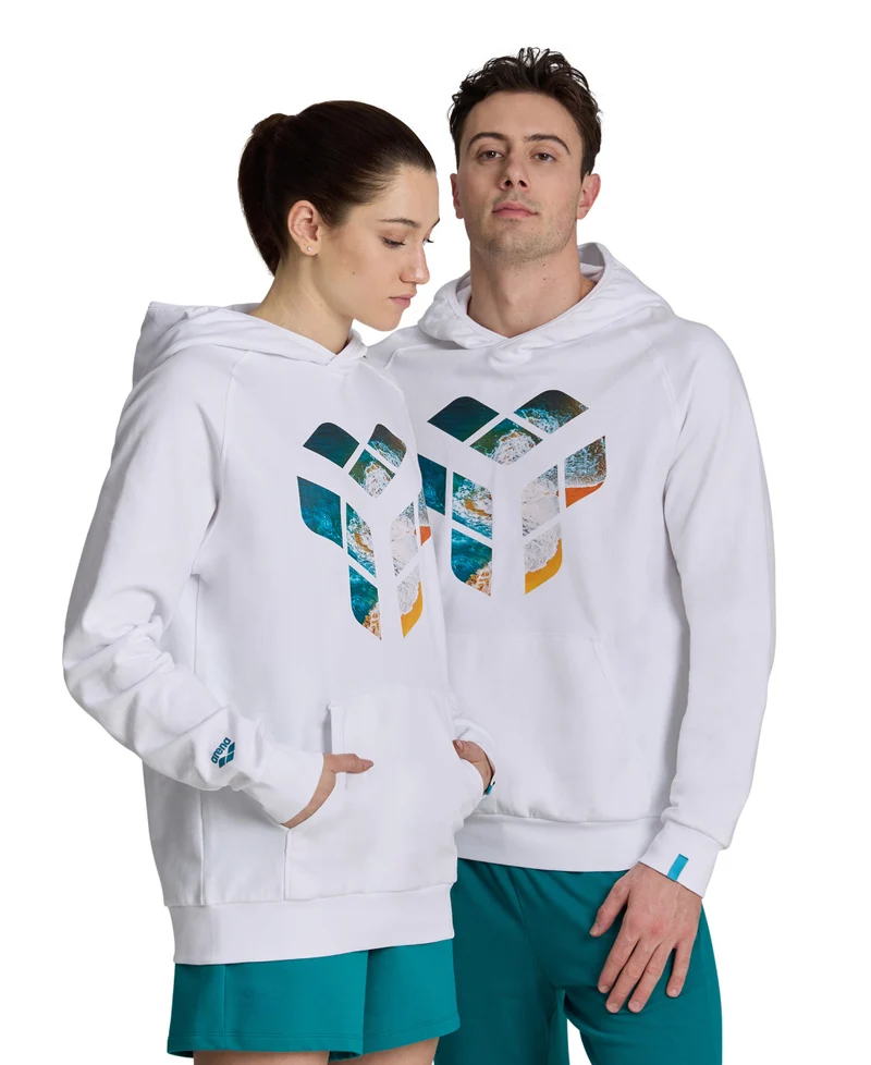 Arena Unisex PLANET WATER Kapuzenpullover White