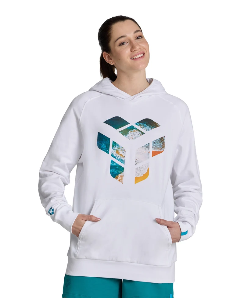 Arena Unisex PLANET WATER Kapuzenpullover White